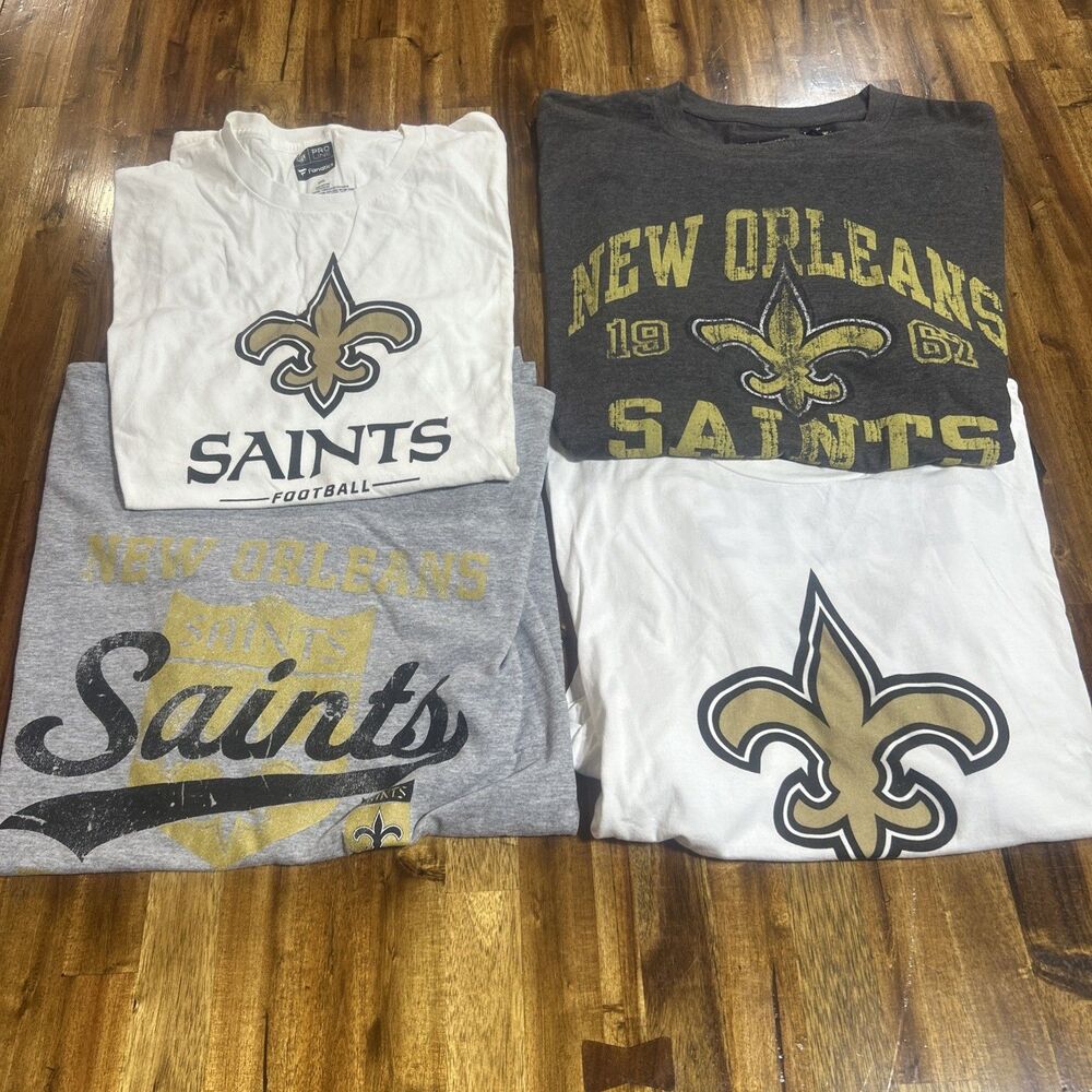 Men's NFL New Orleans Saints Football T-Shirts, Size 3XL 4XL Lot Of 4 Drew Brees